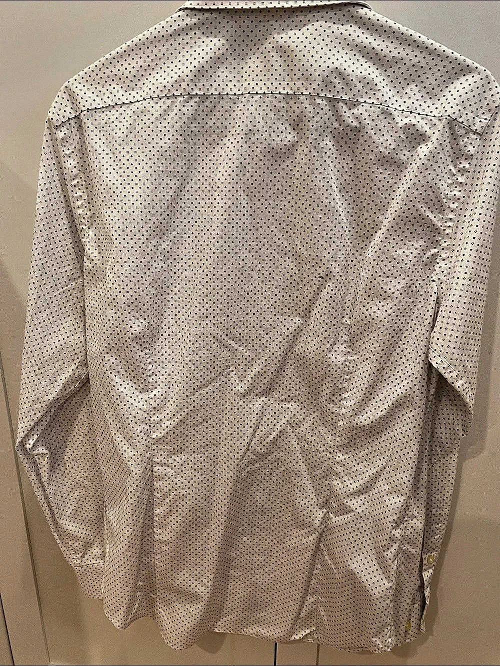 Banana Republic Non-Iron Slim Fit Shirt White & Blue Small Like New